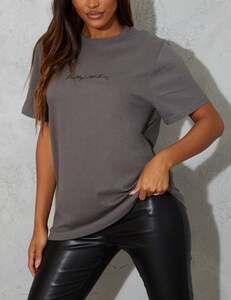 PLT Cotton Charcoal Oversized T-ShirtSIZE LARGE